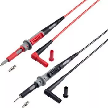 VOLTCRAFT MS-4PS-E ohutustestjuhe [4 mm ohutuspistik – testproov] 1,00 m Must, Punane 1 tk (VC-11025595)
