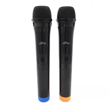 Karaokemikrofon MEDIA-TECH MT395 Accent Pro — juhtmega, must, sisse/välja lüliti, max kaugus 20 m, 2 tk pakendis
