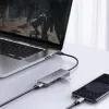USB-jaotur Aukey CB-H36 — 4-pordiline USB 3.2 Gen 1 Type-A, host USB 2.0, 5000 Mbit/s, alumiiniumist hõbedane