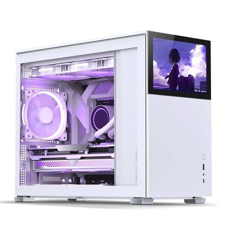 PC-korpus Jonsbo D31 STD Valge — Midi Tower, teras, karastatud klaas, Micro-ATX/ITX/DTX, 2×2,5-tolline + 1×3,5-tolline, GPU kuni 400 mm, CPU jahuti 168 mm