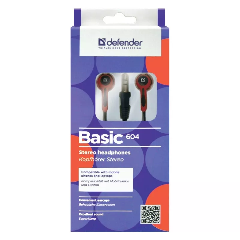 Kõrvaklapid Defender BASIC 604 Must-Punane