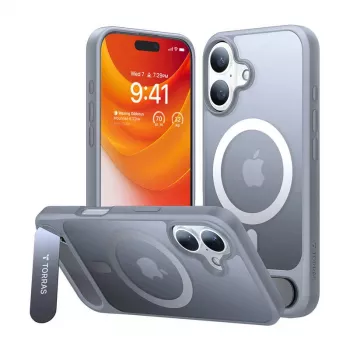 Case Torras Pstand Series iPhone 16 Plus jaoks (titaanhall)