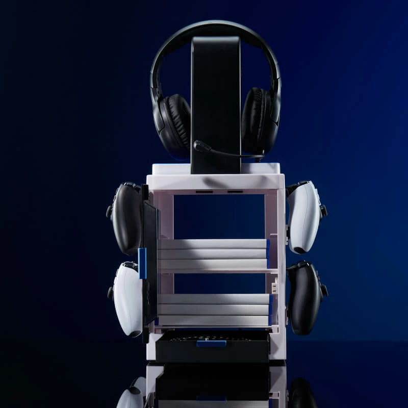 Numskull Games PS5 inspireeritud mängukapp, kettahoidja mängudele, PlayStation 5, Grau, juhtmega, 1 tk