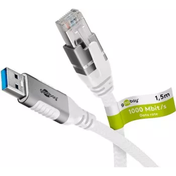 Võrgukaabel Goobay 74158 USB A RJ-45 Cat6 1,5 m valge