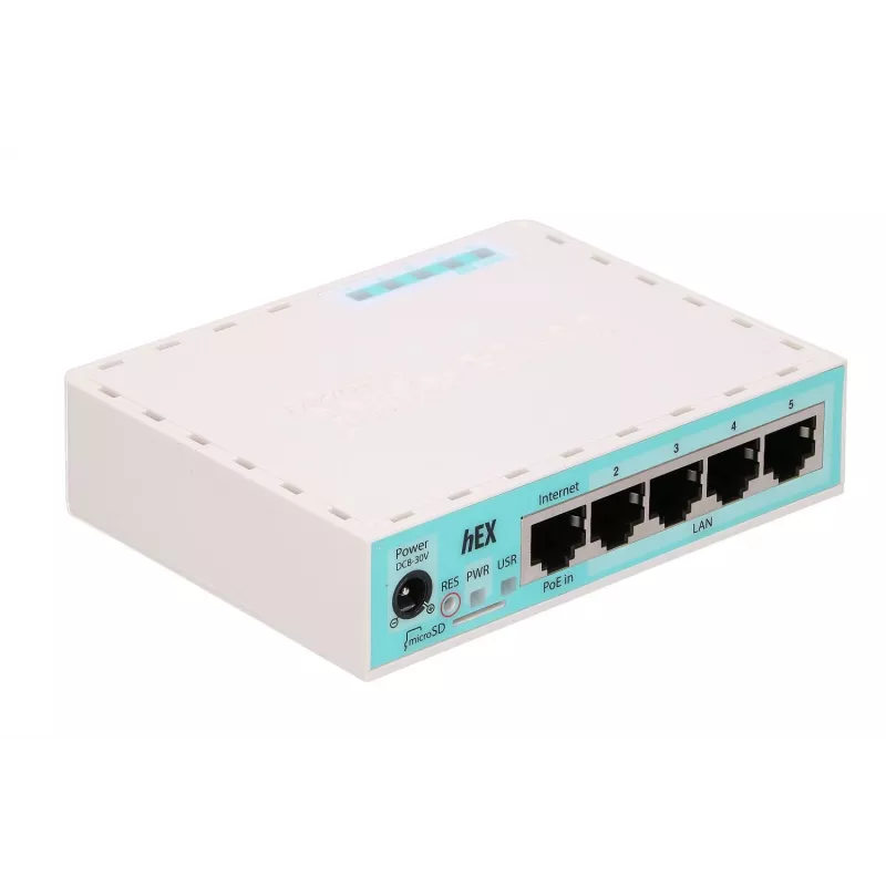 Mikrotik RB750GR3 juhtmega ruuter Gigabit Ethernet Türkiis, Valge