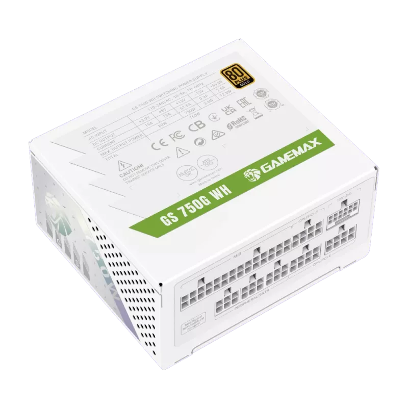 Gamemax toiteplokk, 80 PLUS, Gold | GS 750G WH | 750 W