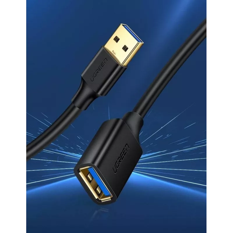 Ugreen pikenduskaabli adapter USB 3.0 (emane) kuni USB 3.0 (isane) 2 m (must)