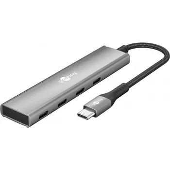 Goobay Slim 4-Port USB-Hub USB-C kuni 5 Gbit/s - -Pistik> 4x -Pesa (76564)
