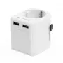 Universaalne reisiadapter GEMBIRD TPA-EU2A12-01-W 12W USB toiteadapter rahvusvahelistele pistikupesadele