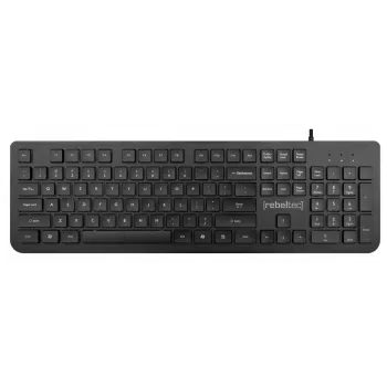 Juhtmega USB täissuuruses klaviatuur Rebeltec Spiro RBLKLA00041 — must