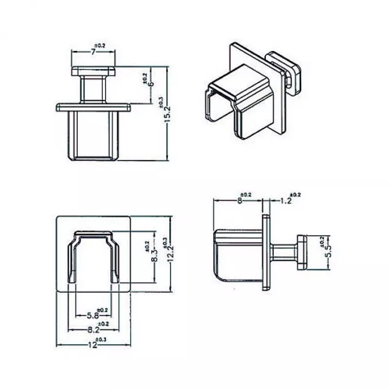 Pistikupesa turvakate DELOCK 64010, polüpropüleen, must, 12,2×15,2×12 mm, 10 tk pakendis