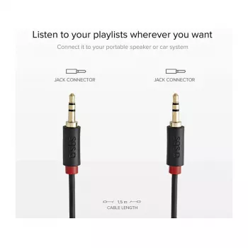 SBS TECABLE35KR - Audiokabel - mini-phone stereo 3,5 mm männlich zu mini-phone stereo 3,5 mm männlich - 1,5m - Schwarz (TECABLE35KR)