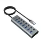 USB-jaotur Akasa AK-HB-21BKCM Alumiinium USB 3.2 Gen 1 5000 Mbit/s