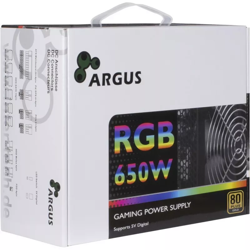 Inter-Tech Argus RGB-650W CM II toiteplokk 20+4-pin ATX ATX must