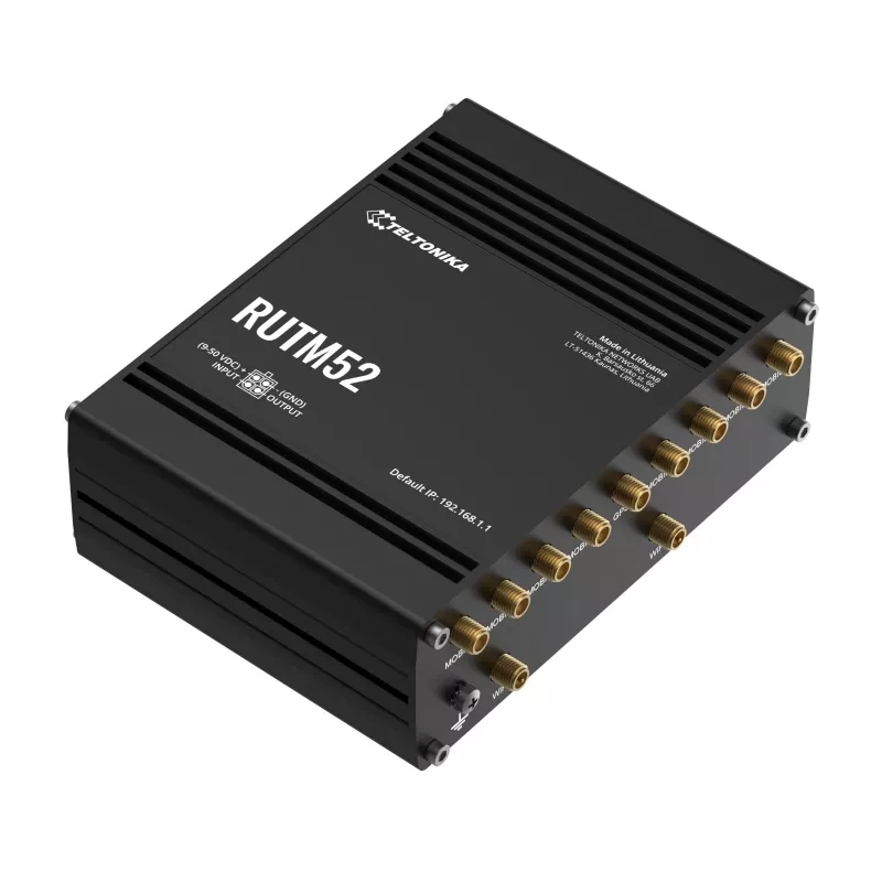 5G ruuter Teltonika RUTM52, 5x GbE, kahe SIM-kaardi pesa, eSIM, Wi-Fi 5