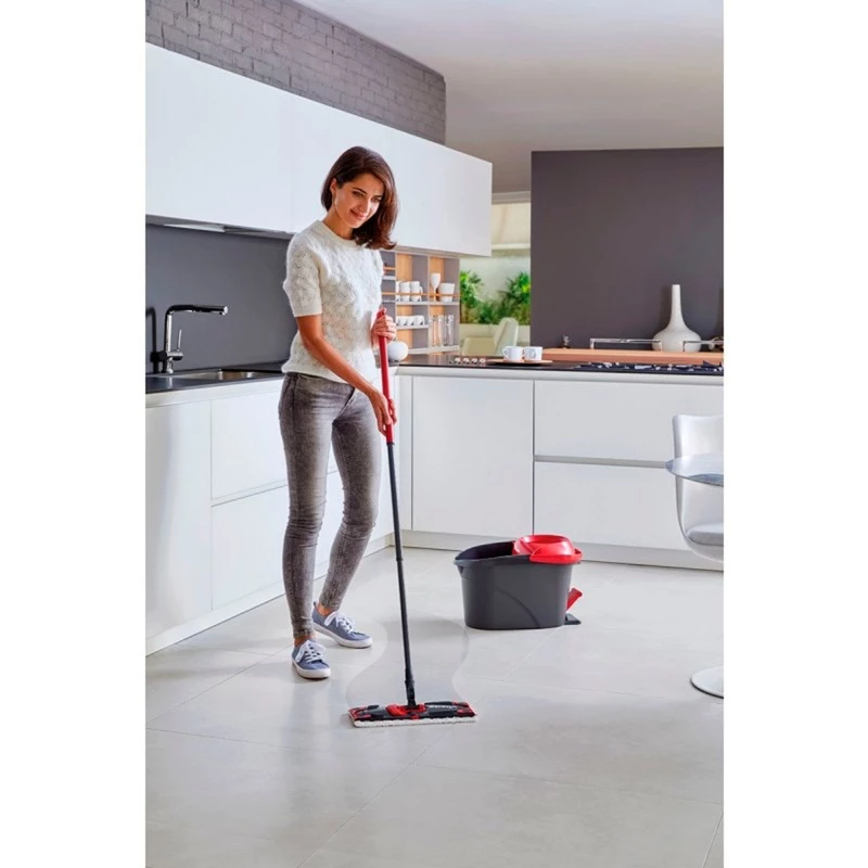 Mopping system bucket VILEDA 140827 – Must fiber, wet cleaning, telescopic handle 130 cm, 35 cm grip, for laminate/tiles/wood