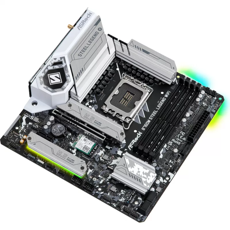 Emaplaat ASRock B760M Steel Legend WiFi — Intel B760, LGA 1700, micro ATX, DDR5, 4 DIMM, 128GB, Wi‑Fi 6E, 2.5Gb LAN