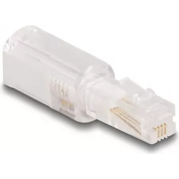 pistikuadapter DeLOCK 88169 RJ10 Läbipaistev Valge Kullatud