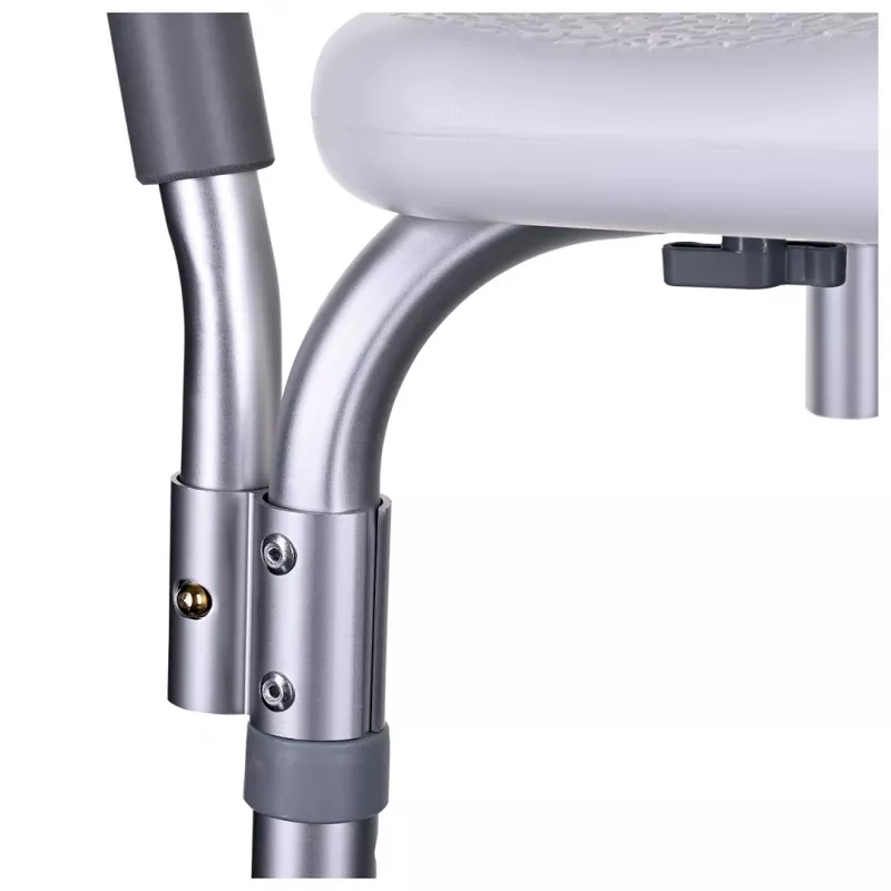 Dušitool ActionMed KP300AM seljatoe ja käetugedega, polüpropüleen, reguleeritav kõrgus 43–56 cm, iste 40×33 cm, max kasutaja kaal 110 kg