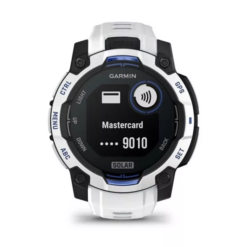 Nutikell GARMIN Instinct 2 45 mm, MIP 0,9 tolli (176×176), GPS, päikeseenergia, silikoonrihm sinine/valge