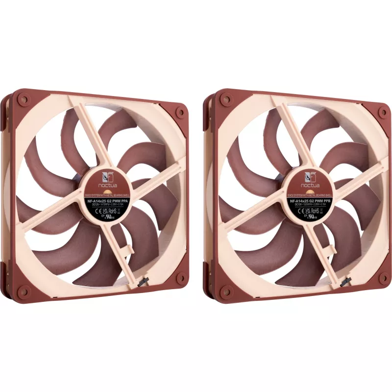Noctua NF-A14x25 G2 PWM Sx2 PP 140mm kahe ventilaatori komplekt
