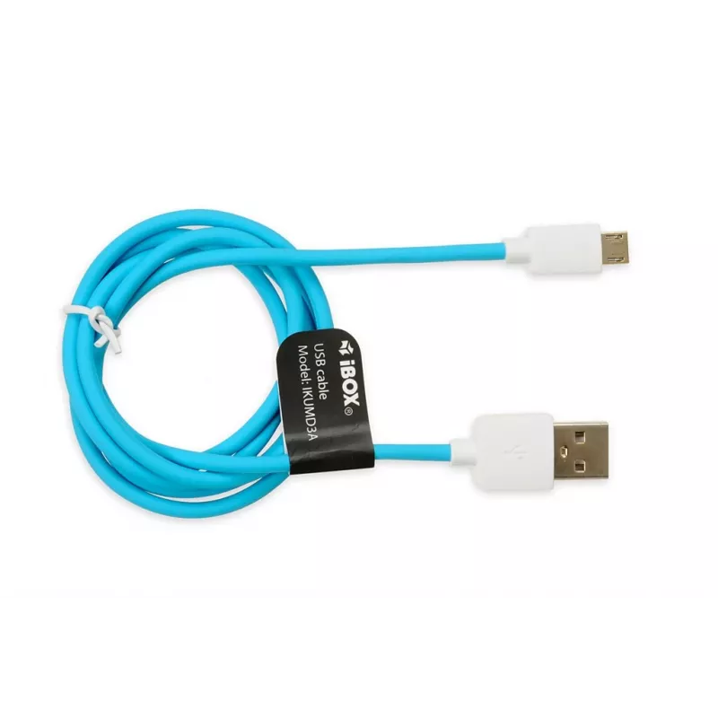 USB 2.0 kaabel IBOX IKUMD3A — USB A kuni Micro-USB B, 1 m, sinine