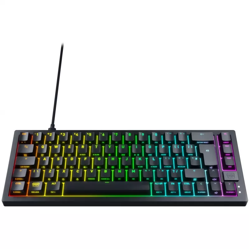 CHERRY K5V2 kompaktne klaviatuur mängimiseks USB QWERTY inglise must 67 klahvi RGB LED