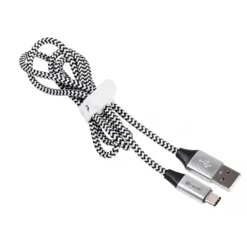 USB 2.0 Type-C isane - isane kaabel 1,0 m must-hõbedane