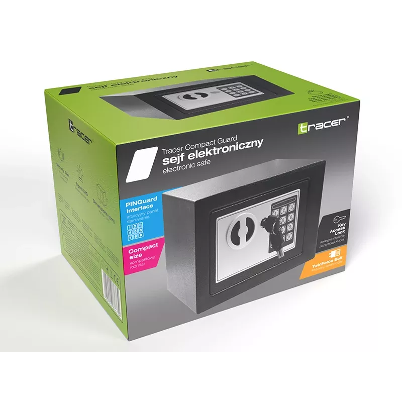 Safe TRACER Tracer 47640 Compact Guard — Elektrooniline seif, 0.5 cu ft, teraskonstruktsioon