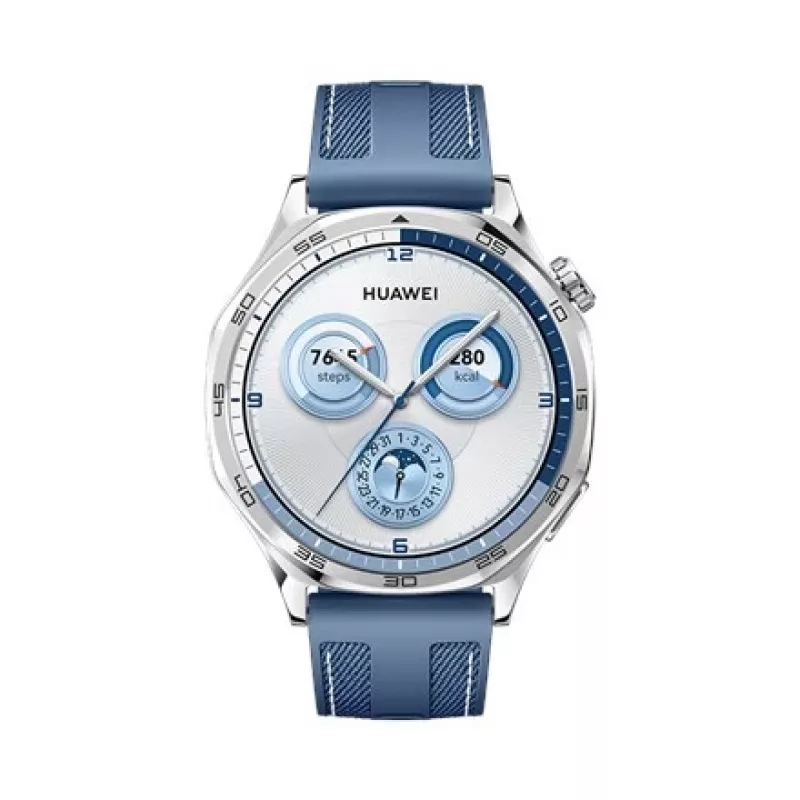 Nutikell HUAWEI WATCH GT5 46mm — 1,43 tolli AMOLED, GPS, 524 mAh, roostevabast terasest korpus, sinine kootud rihm