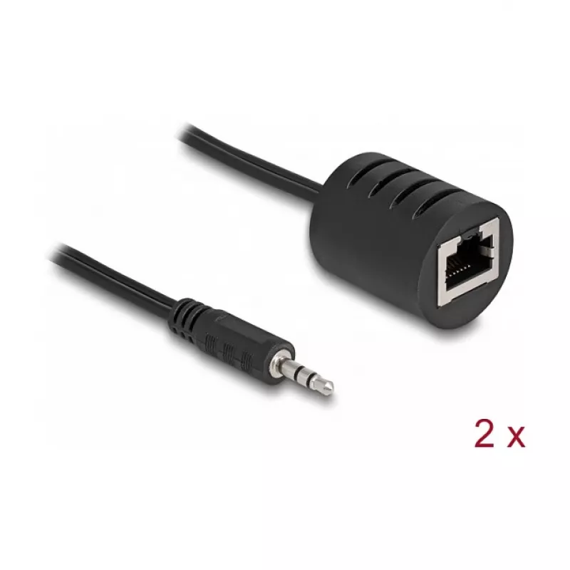 DeLOCK helikaabel RJ-45 3,5 mm must 87858