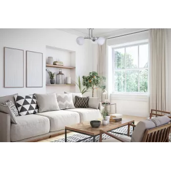 Activejet Classic laelühter ripatslamp IRMA nikkel kolmekordne 3xE27 elutuppa