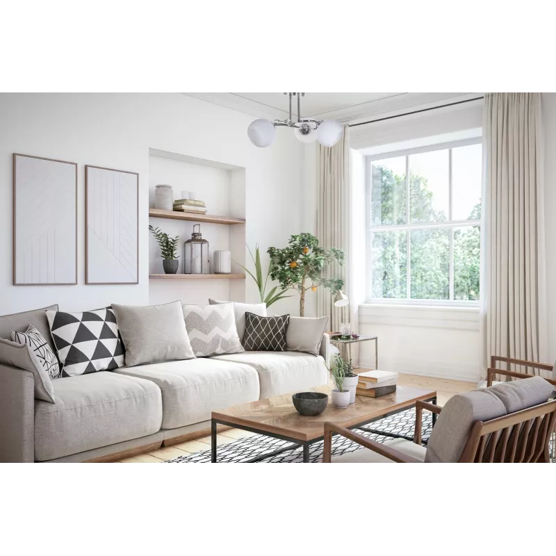 Activejet Classic laelühter ripatslamp IRMA nikkel kolmekordne 3xE27 elutuppa