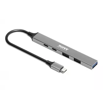 USB-Jaotur Port Designs 900163 USB-C 5000 Mbit/s Hõbedane