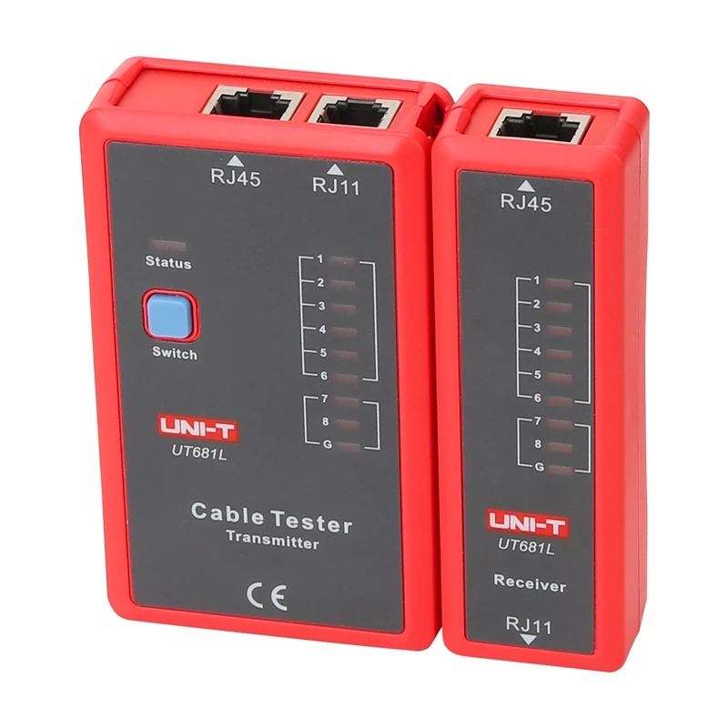Võrgukaabli tester Unit UT681L RJ45 ja RJ11 pistikutele, järjepidevuse ja juhtmestuse kontroll