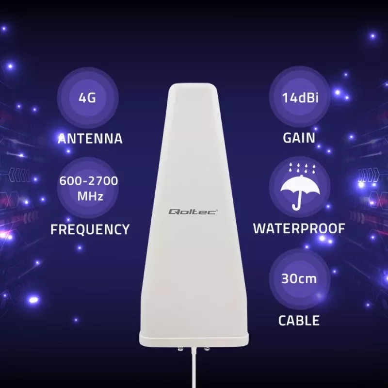 Qoltec 57043 4G LTE DUAL antenn | 14dBi | mitmesuunaline | välistingimustesse