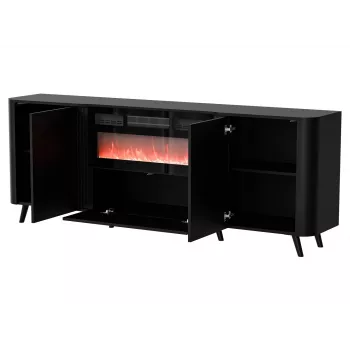 Cama Meble Volare kummut, 200 x 39 x 75 cm, must, puitlaastplaat, 16 mm raam