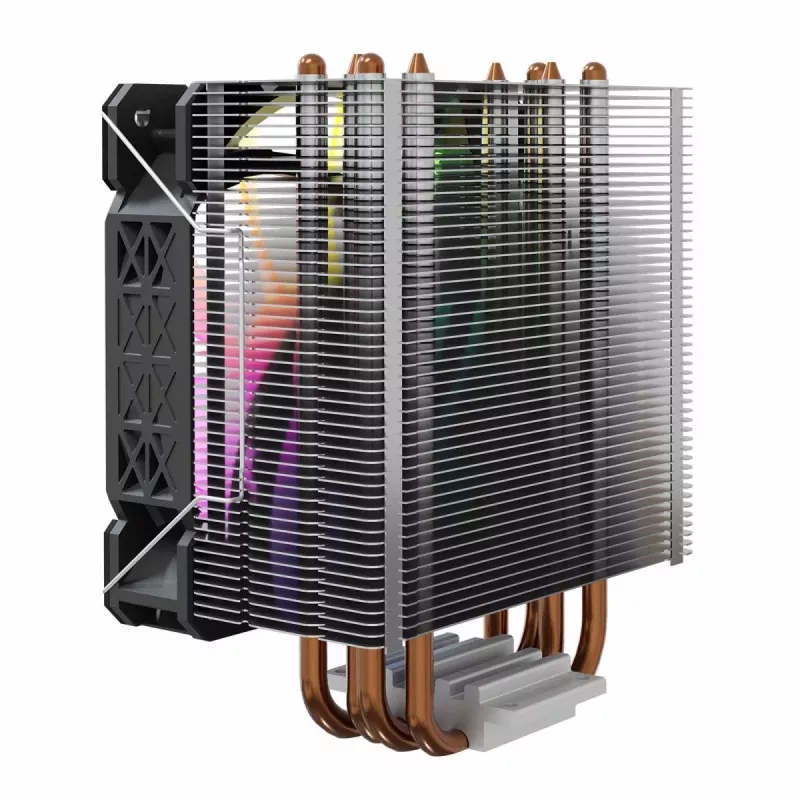 Protsessori õhkjahuti SAVIO SAVGCOVORTEXX2ARGB 4 soojustoruga, 120 mm ARGB-ventilaator, must