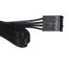 DeepCool FH-04 ventilaatorijaotur — 20‑kontaktiline ATX kuni 4× 3‑kontaktiline Molex, 0,55 m kaabel, must