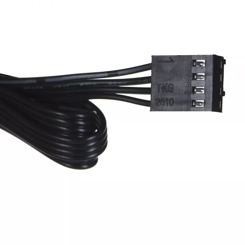 DeepCool FH-04 ventilaatorijaotur — 20‑kontaktiline ATX kuni 4× 3‑kontaktiline Molex, 0,55 m kaabel, must