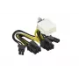 0,05 m 8-kontaktiline kuni 2x 6+2-kontaktiline GPU-kaabel G291-281 CBL-PWEX-1040