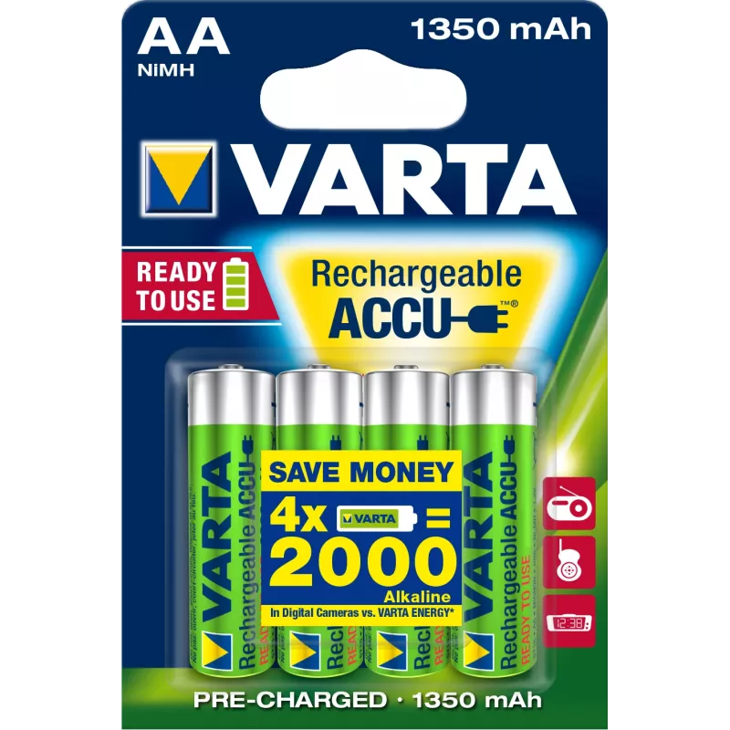 Varta Ready2Use HR06 1350 mAh nikkel-metallhüdriid 1350mAh taaslaetav aku (56746101404)