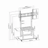Gembird TVS-100F-01 põrandaalus ekraanidele 2.54 m (100) Must