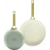 Praepannide komplekt GreenPan Padova Reserve — alumiinium, 20 cm ja 26 cm, roheline/kollane (2 tk)
