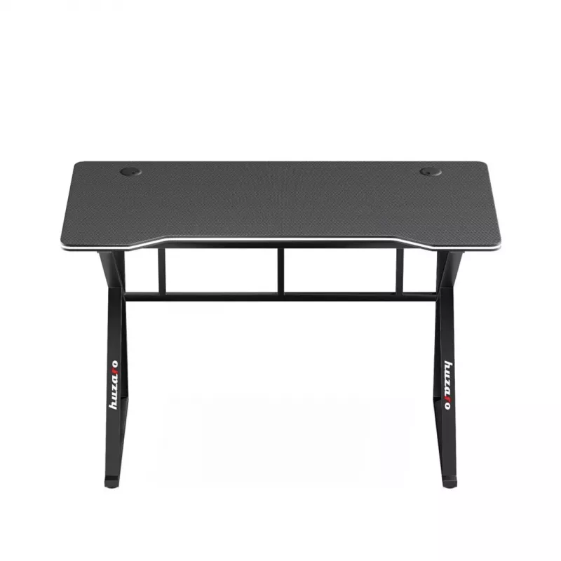 Mängulaud huzaro Hero 1.6 Must — sirge MDF/süsinikmustriga lauaplaat 1200×600×750 mm, metallraam