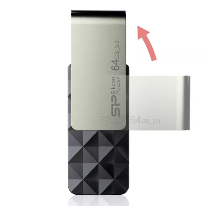 Silicon Power Blaze B30 USB-mälupulk 64 GB USB Type-A 3.0 (3.1 Gen 1) Must