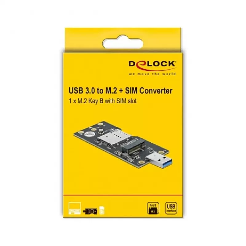 Delock 63166 USB 3.0 Type-A M.2 Key B muundurile SIM-pesaga