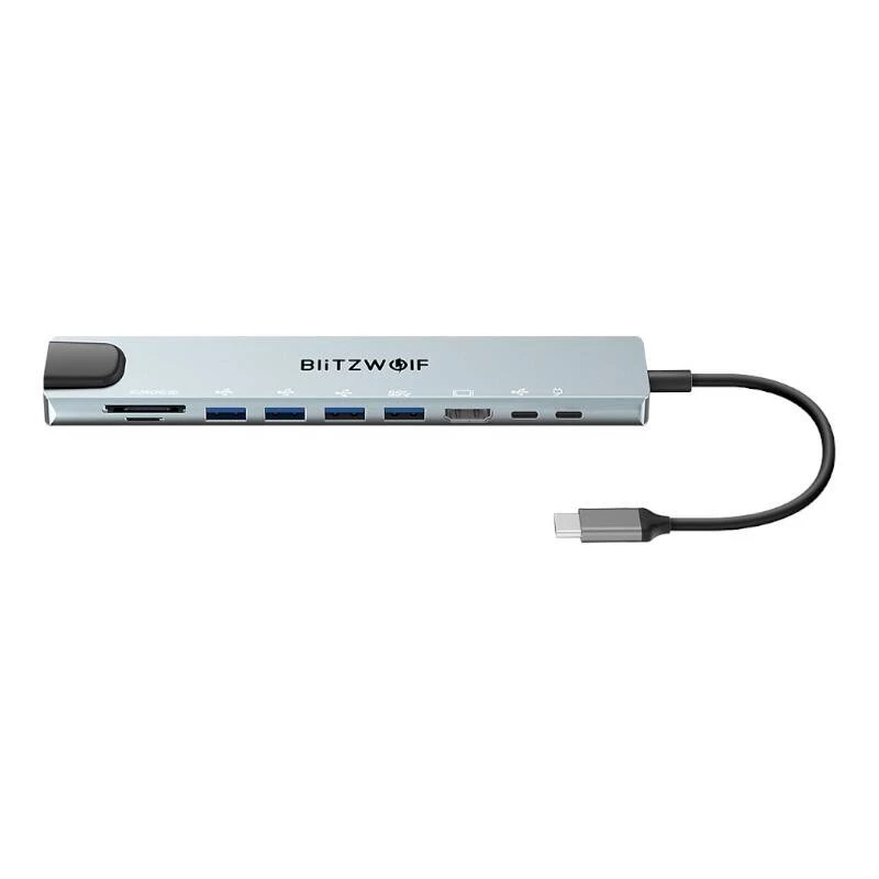 Dokkimisjaam Blitzwolf BW-TH5 10in1 USB-C (hõbedane)