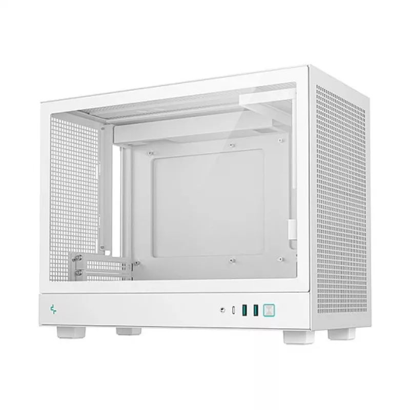 Arvutikorpus DeepCool CH160 PLUS WH Small Form Factor valge, microATX, karastatud klaas, USB-C