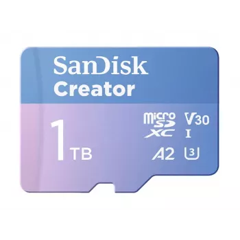 SanDisk Creator MicroSD mälukaart 1TB, kiire andmeedastus kuni 190 MB/s